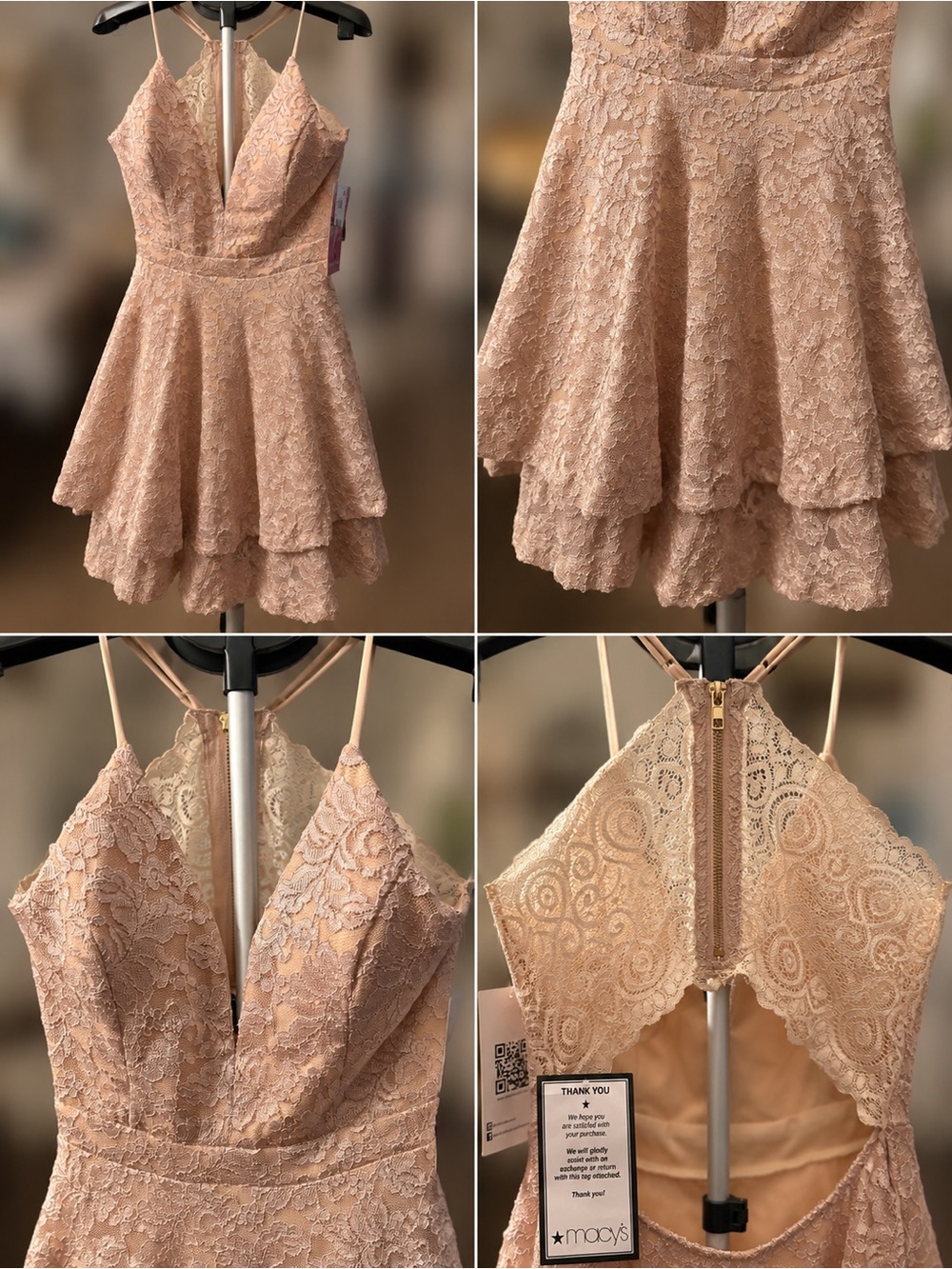 Emerald Sundae Glitter Lace Fit & Flare Dress M NWT